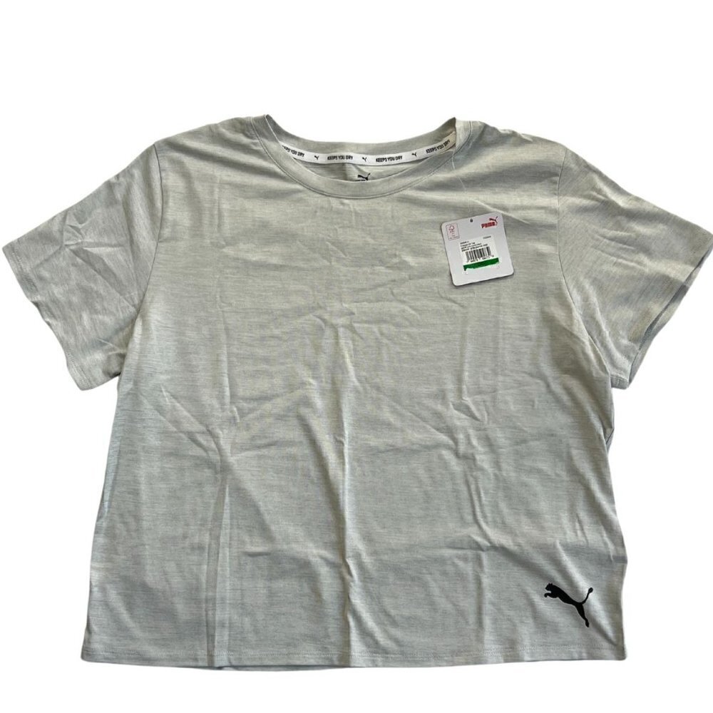 PUMA Women's Cropped short Sleeve Tee, Large